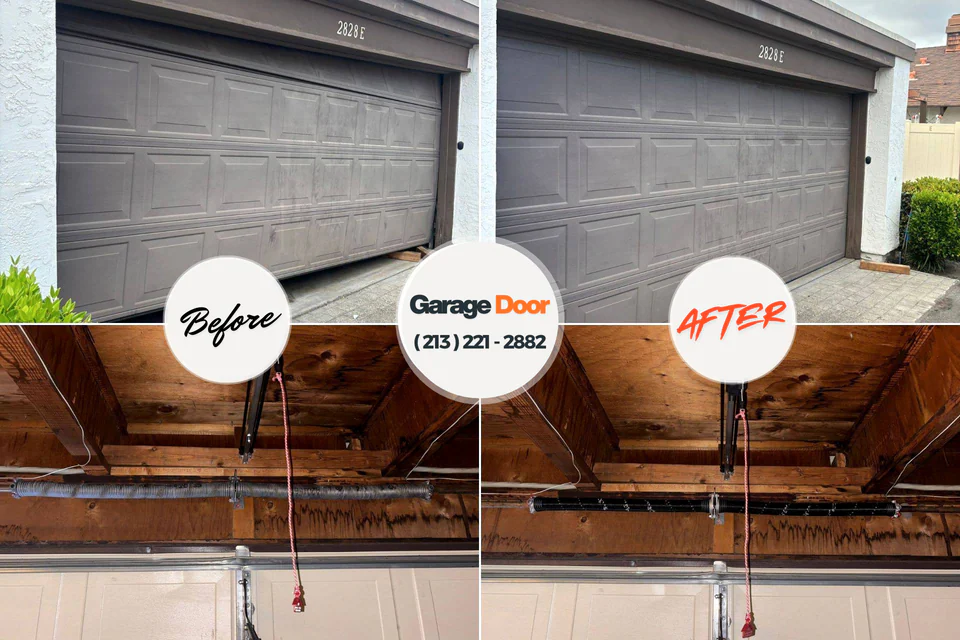 Before and after: garage door repair Kahaluu-Keauhou, HI